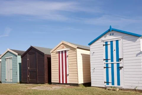 Beach huts Stock Photos