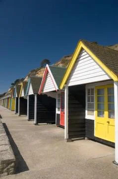 Beach huts Stock Photos