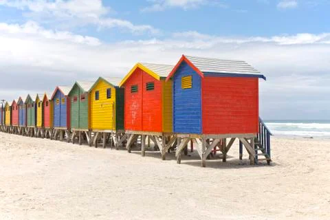 Beach huts Stock Photos
