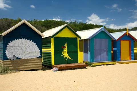 Beach huts Stock Photos