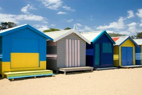 Beach huts Stock Photos