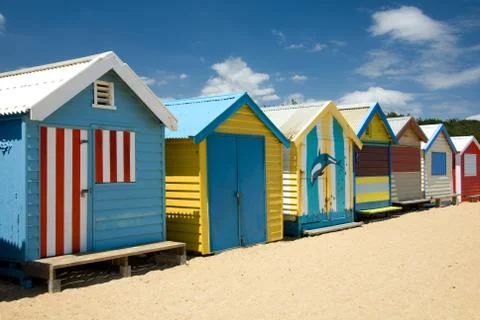 Beach huts Stock Photos