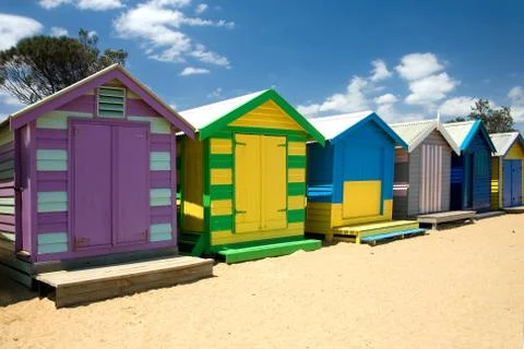 Beach huts Stock Photos