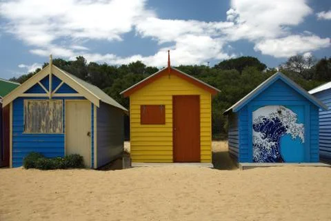 Beach huts Stock Photos