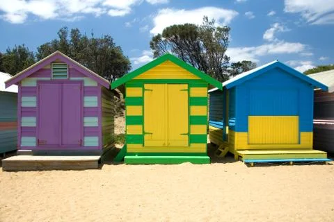 Beach huts Stock Photos