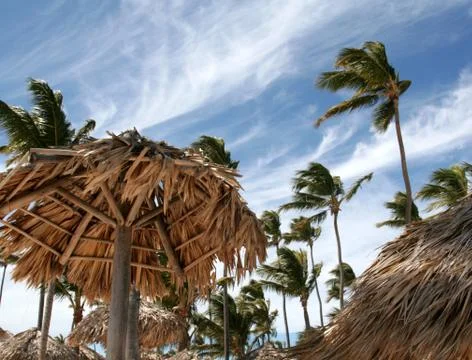 Beach huts Stock Photos