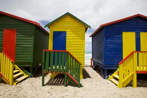 Beach huts Stock Photos