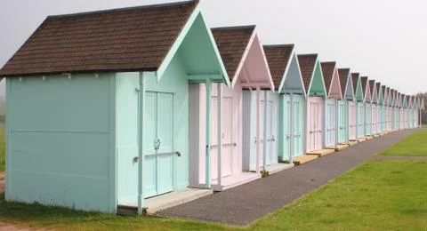 Beach huts Stock Photos
