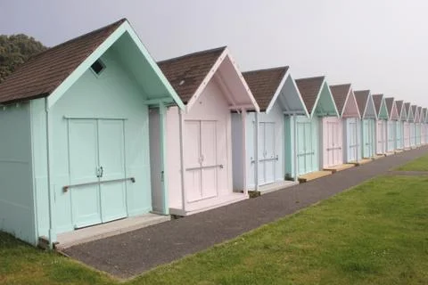 Beach huts Stock Photos