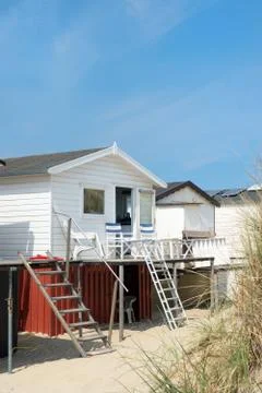 Beach huts Stock Photos