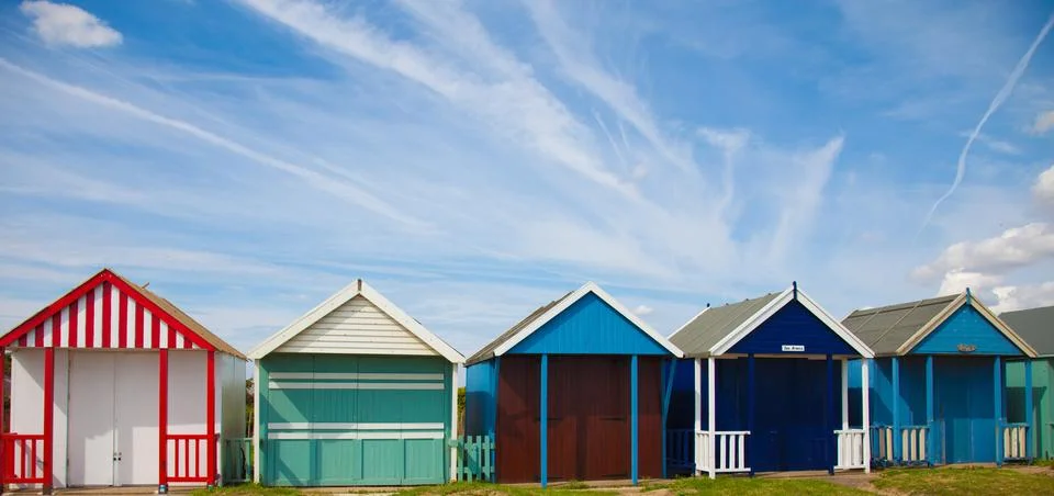 Beach huts Stock Photos