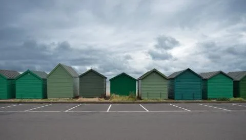 Beach huts Stock Photos