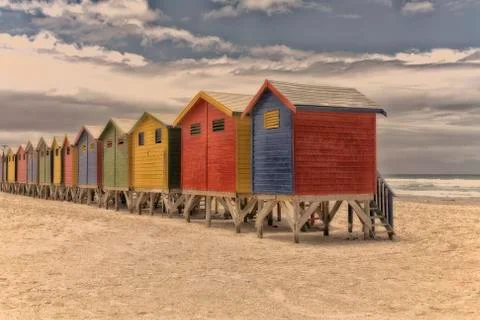 Beach huts Stock Photos