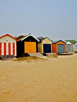 Beach huts Stock Photos
