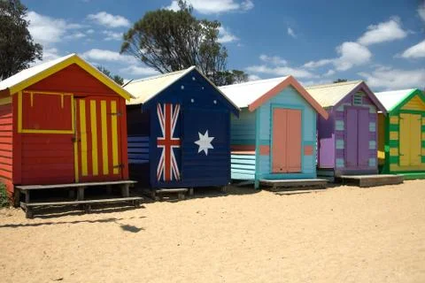 Beach Huts Foto stock