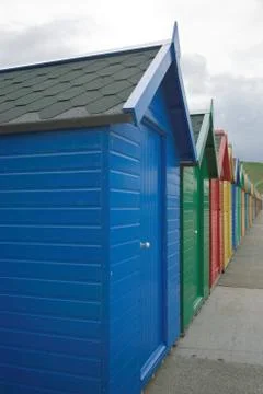 Beach huts Stock Photos