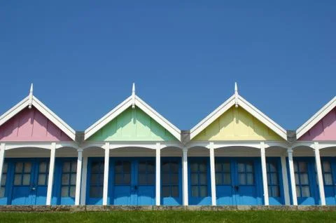 Beach huts Stock Photos