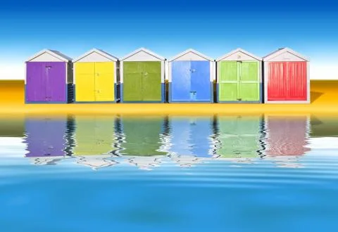 Beach huts Stock Photos