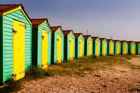 Beach Huts Foto stock