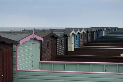 Beach huts Stock Photos