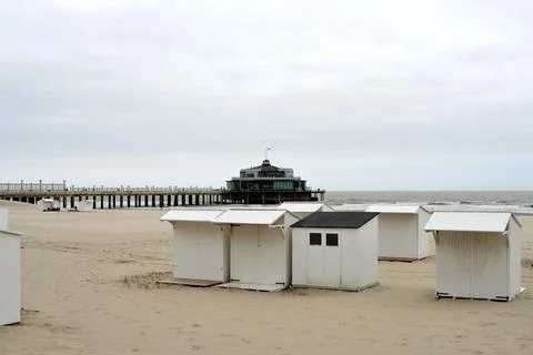 Beach huts Stock Photos