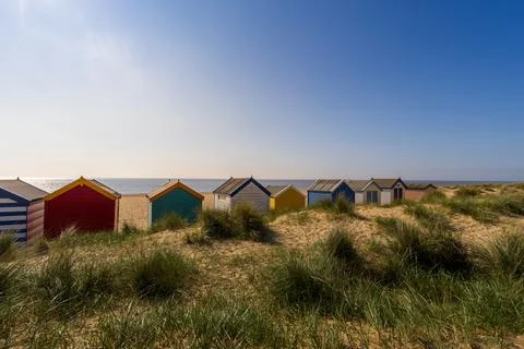 Beach huts Stock Photos