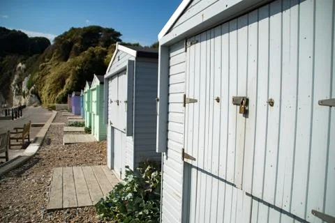 Beach huts Stock Photos