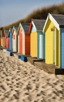 Beach huts Stock Photos