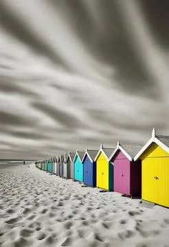 Beach huts Stock Photos