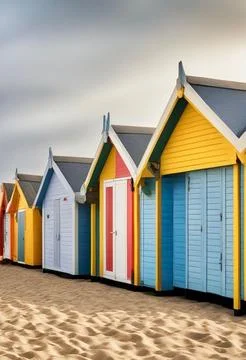 Beach huts Stock Photos