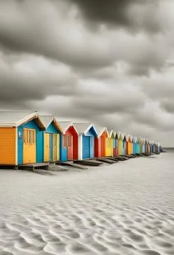 Beach huts Stock Photos