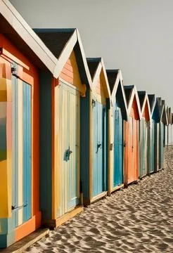 Beach huts Stock Photos