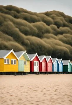 Beach huts Stock Photos