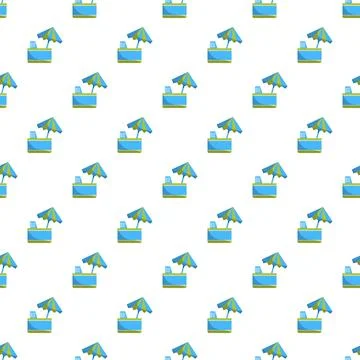 Beach ice cream stand pattern repeating background 库存插图