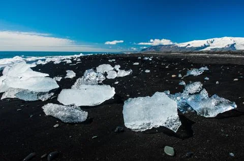 Beach with icebergs Foto stock
