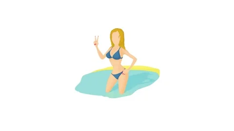 Beach icon animation Stock Footage 150687284