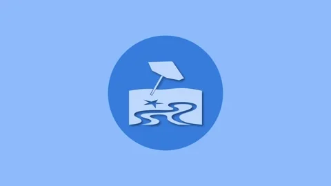 Beach icon blue color simple shape circle animation 動画素材 279005806