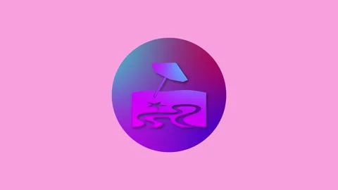 Beach icon colorful simple shape circle animation Vídeos de archivo 279005809