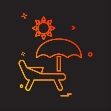 Beach icon design vector 스톡 일러스트