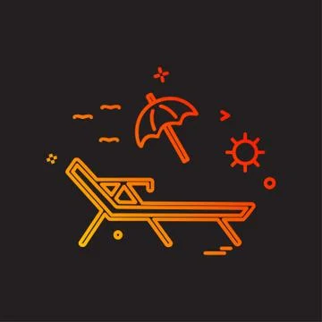 Beach icon design vector Illustrazione stock