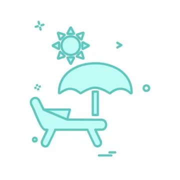 Beach icon design vector Illustrazione stock