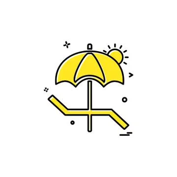 Beach icon design vector Illustrazione stock