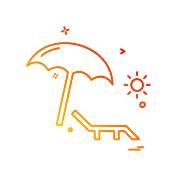 Beach icon design vector Illustrazione stock