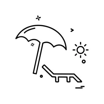 Beach icon design vector 스톡 일러스트