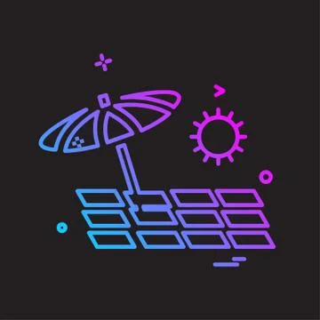 Beach icon design vector 스톡 일러스트