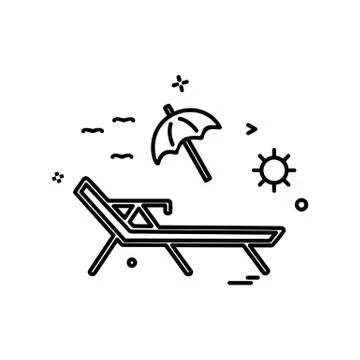 Beach icon design vector イラスト素材