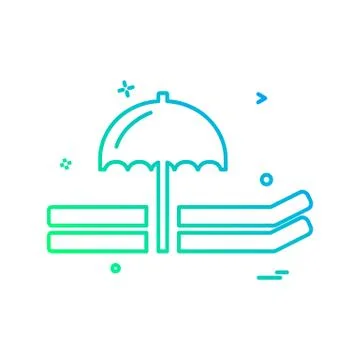 Beach icon design vector イラスト素材