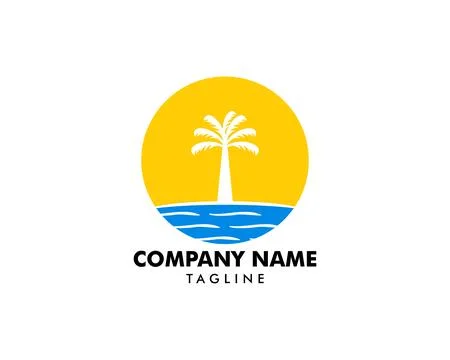 Beach icon logo element illustration Ilustración de archivo