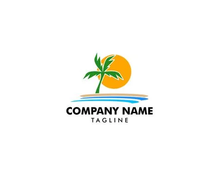 Beach icon logo element illustration Ilustración de archivo