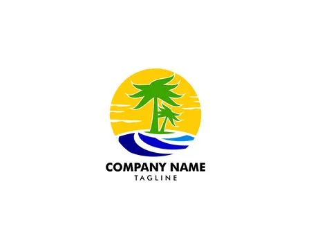 Beach icon logo element illustration Ilustración de archivo